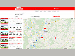 Suchergebnisse mit GoogleMaps-Karte