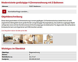 Exposée Ansicht der IS24 TYPO3 Extension